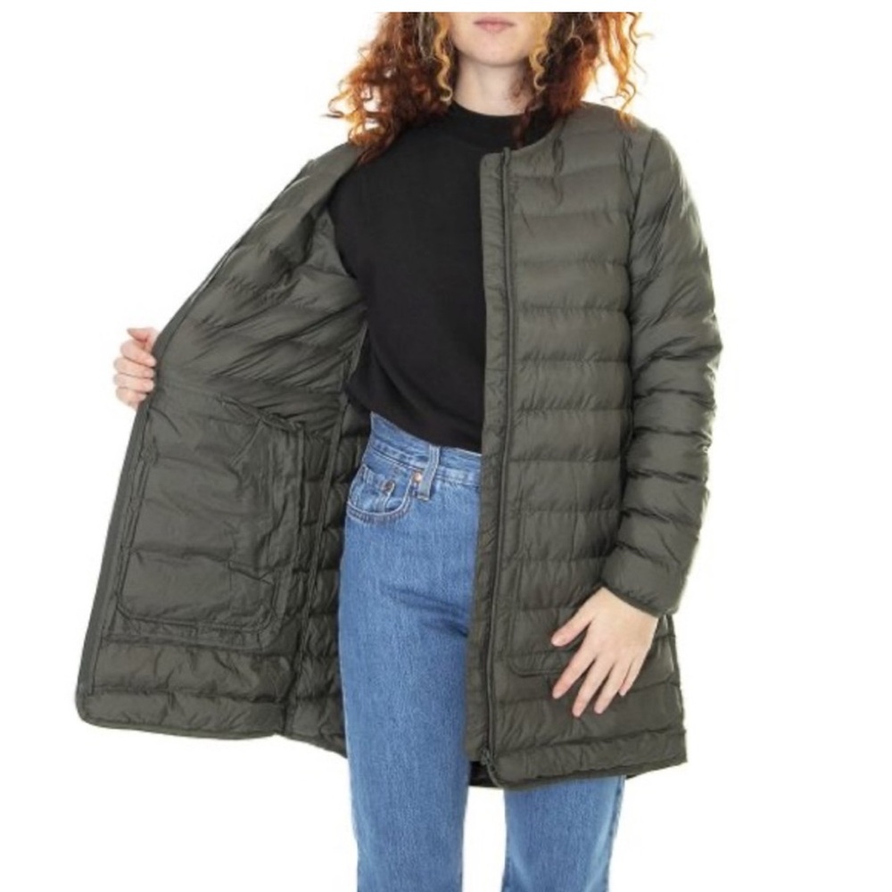 Herschel Women's quilted Featherless Liner in Olive Green, size medium.